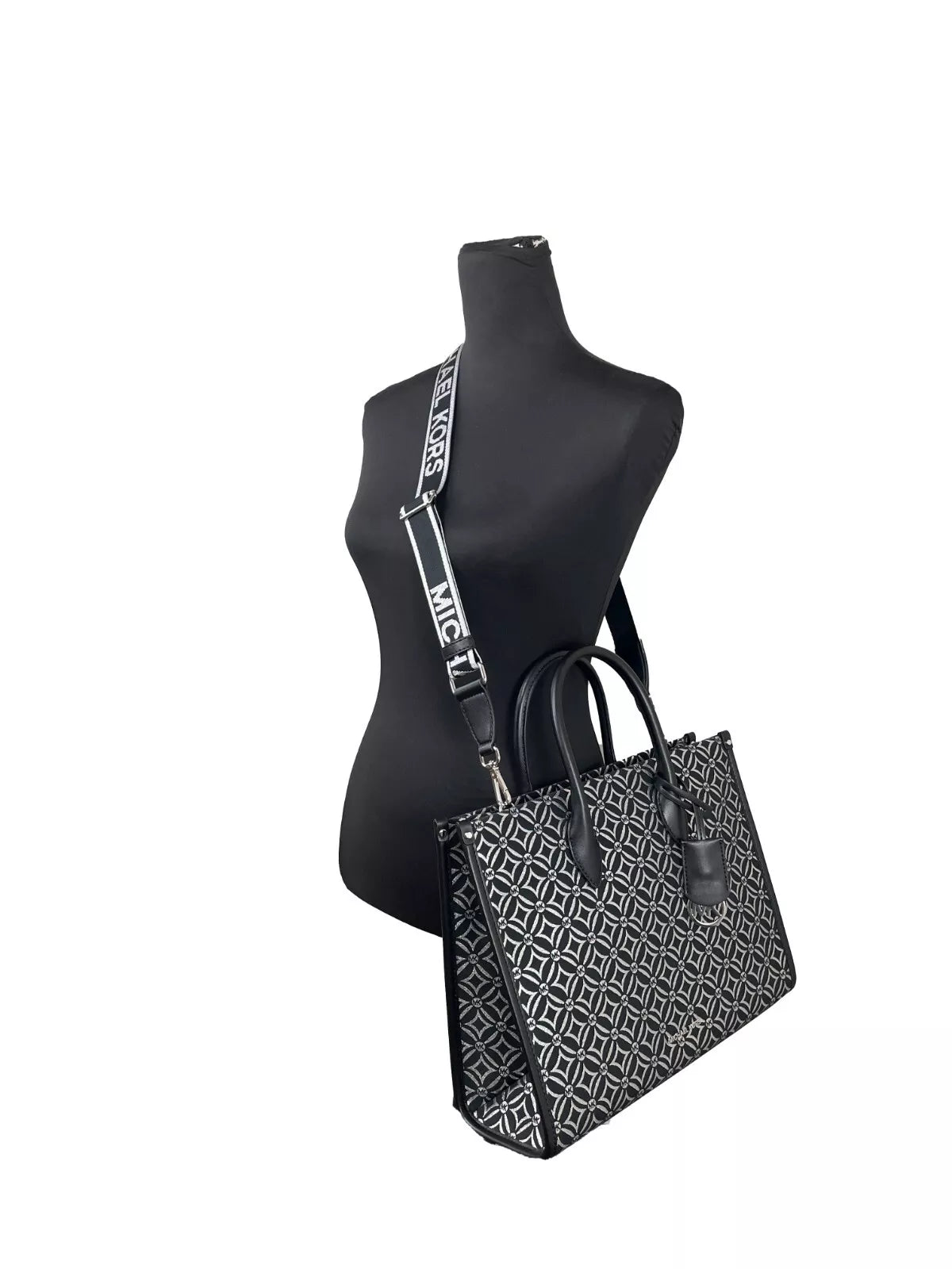 Borsa a tracolla Michael Kors Mirella Medium Top Zip Tote nera