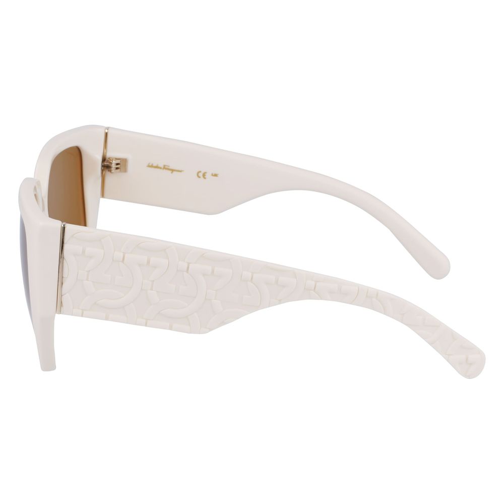 Occhiali da sole Ferragamo bianchi Bio Injected
