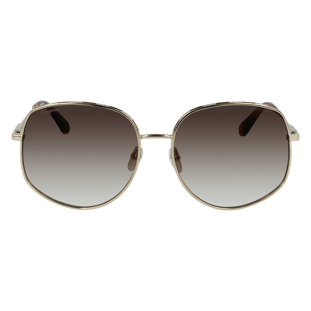 Occhiali da sole in metallo dorato Salvatore Ferragamo