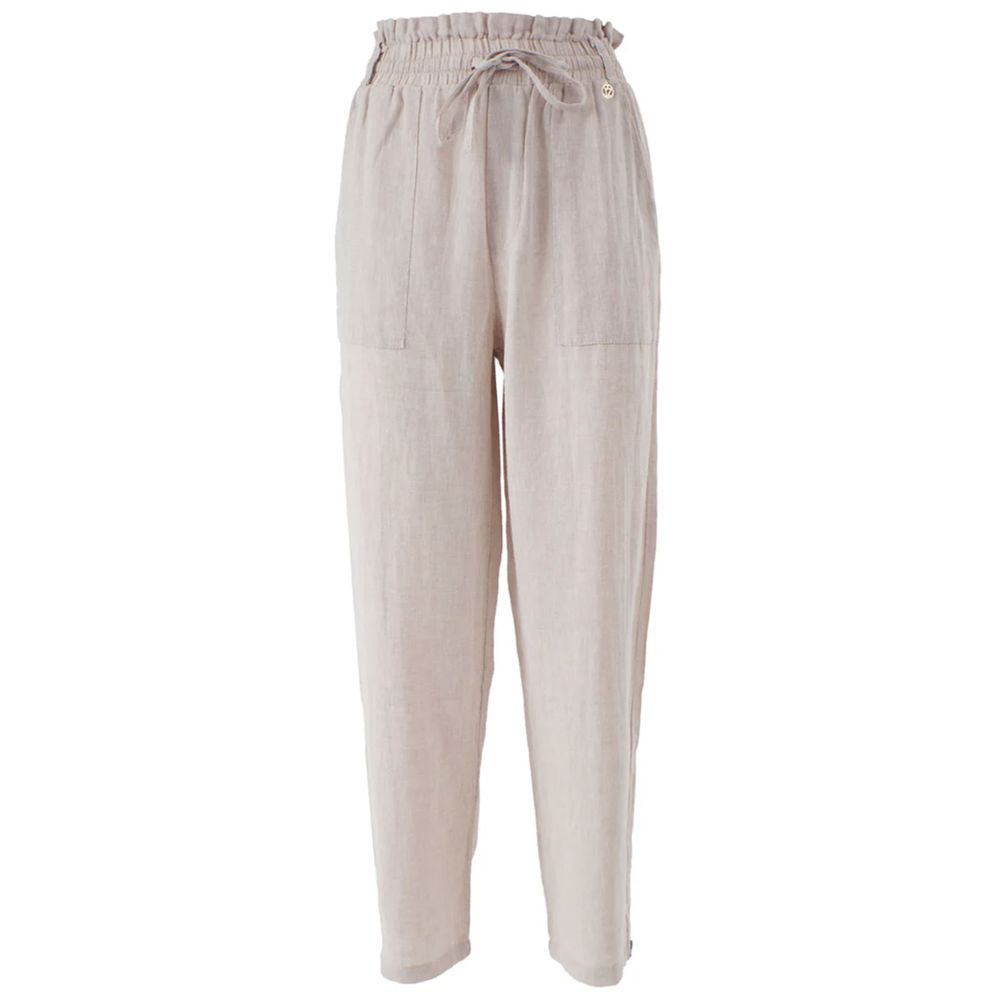 Sì Zee Beige Jeans e pantaloni in lino