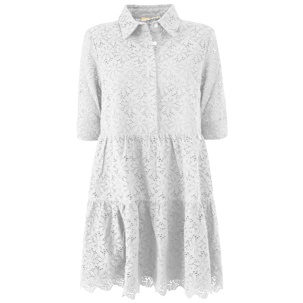 Sì Zee Abito in cotone bianco