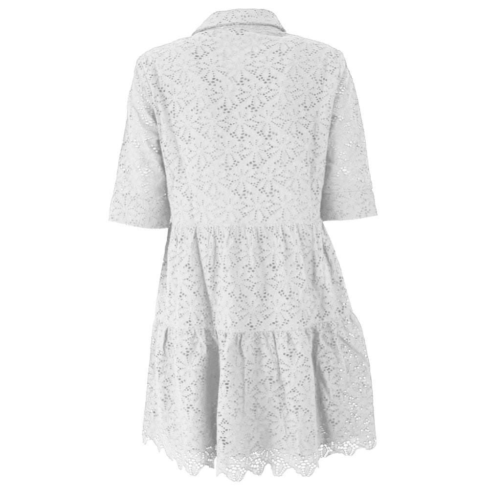 Sì Zee Abito in cotone bianco