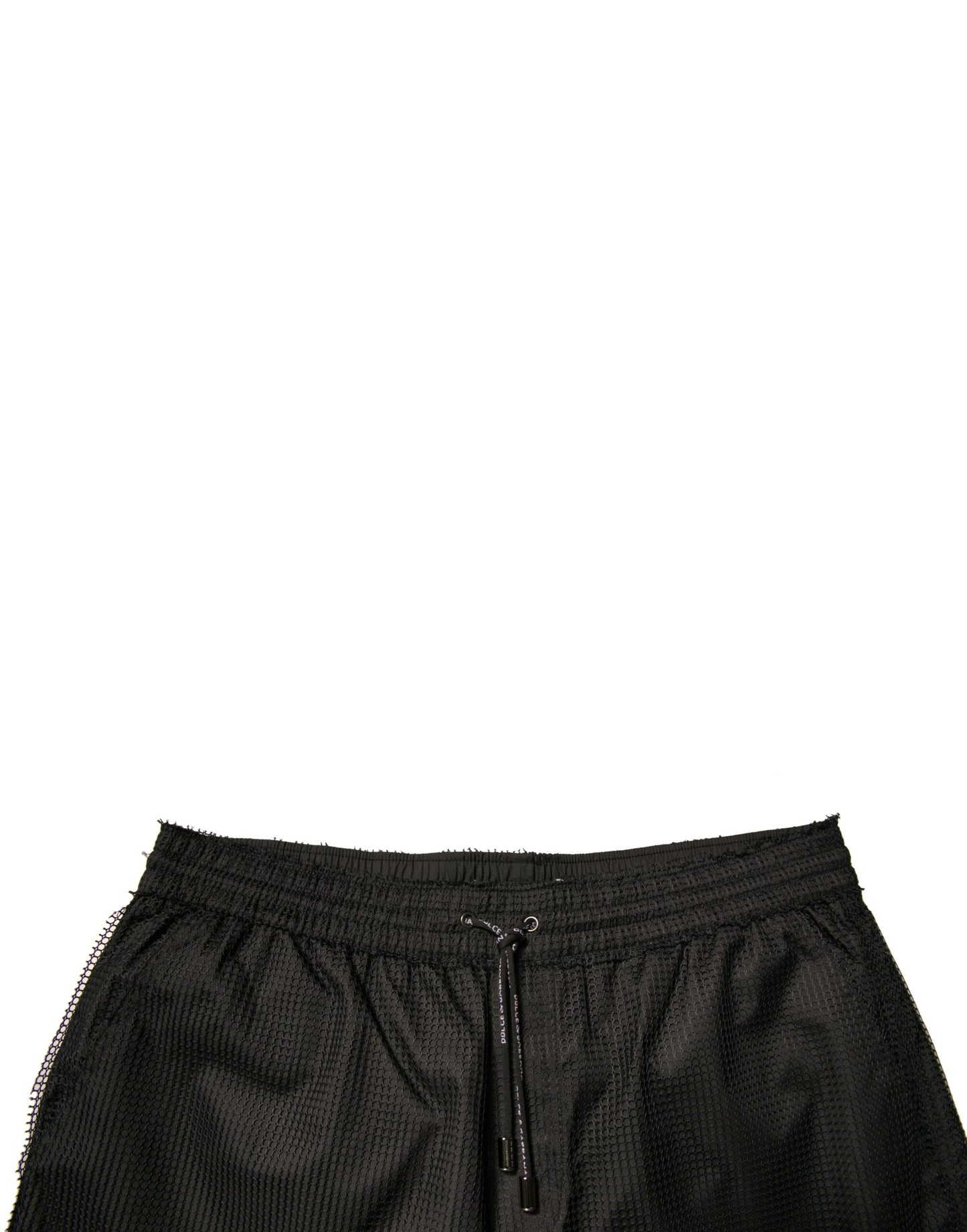 Dolce & Gabbana Pantaloncini in jersey di poliestere nero a vita media