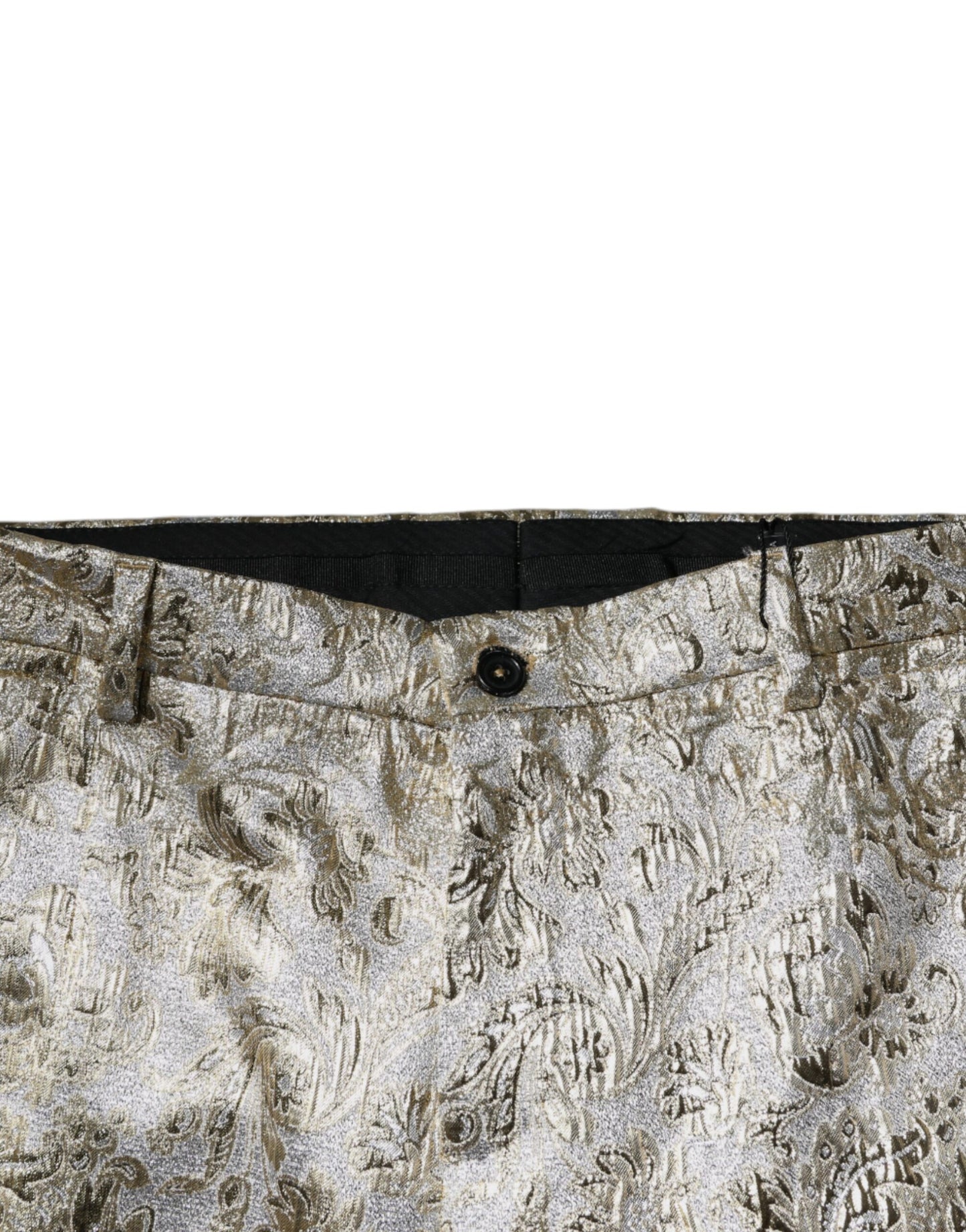 Pantaloni da uomo Dolce & Gabbana in jacquard floreale dorato