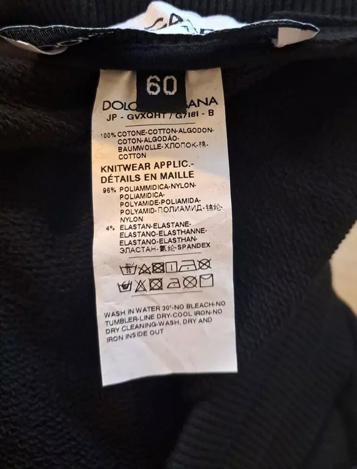 Dolce & Gabbana Jogger in cotone nero da uomo Pantaloni della tuta