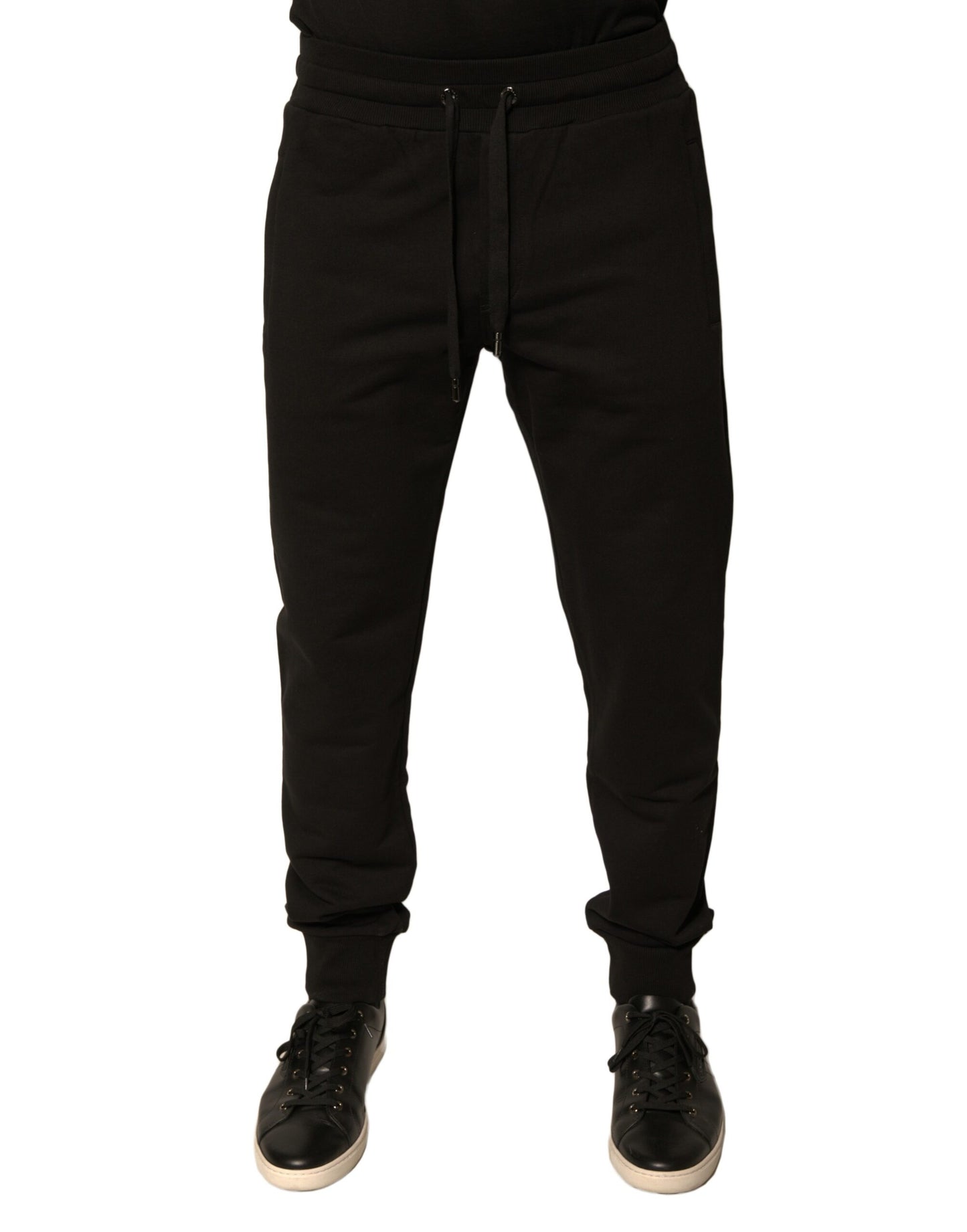 Dolce & Gabbana Jogger in cotone nero da uomo Pantaloni della tuta
