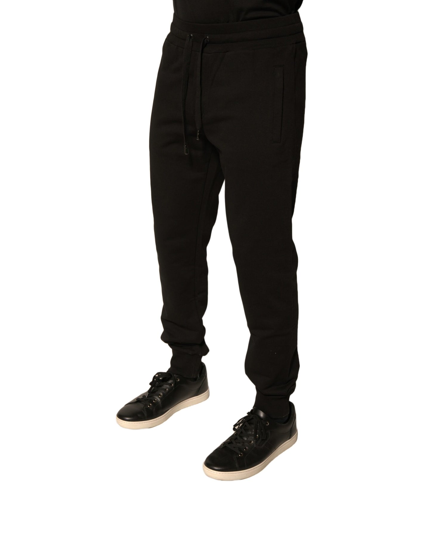 Dolce & Gabbana Jogger in cotone nero da uomo Pantaloni della tuta