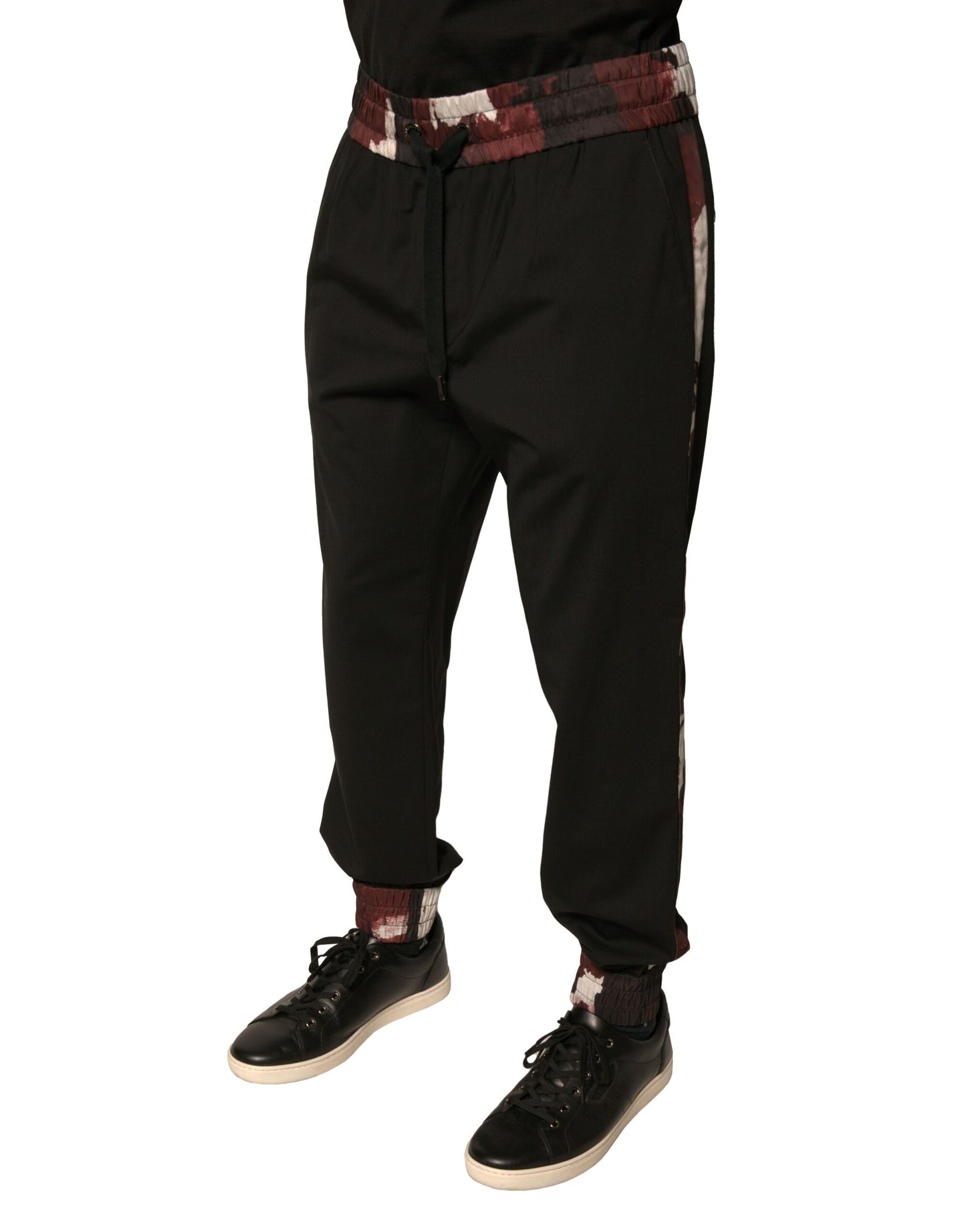 Pantaloni della tuta da jogging in lana mimetica nera Dolce & Gabbana