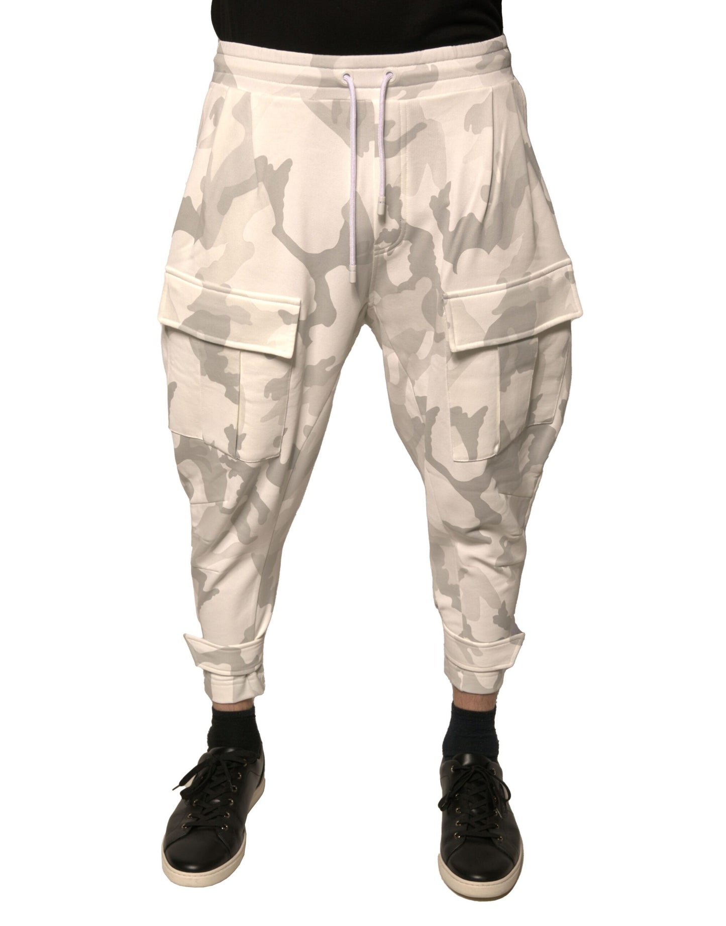 Pantaloni cargo da jogging mimetici bianchi Dolce & Gabbana
