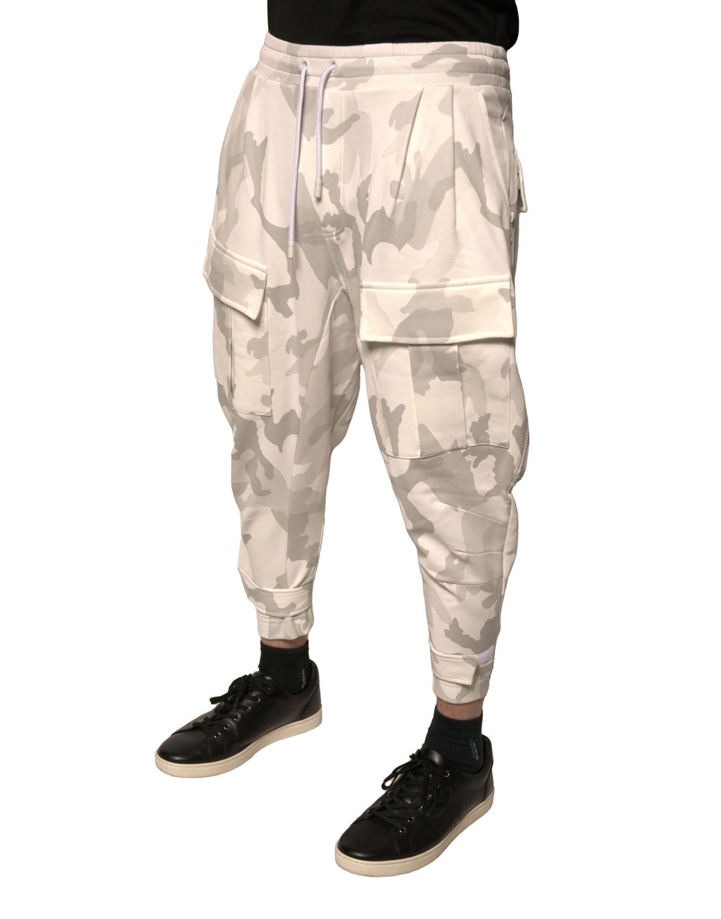 Pantaloni cargo da jogging mimetici bianchi Dolce & Gabbana