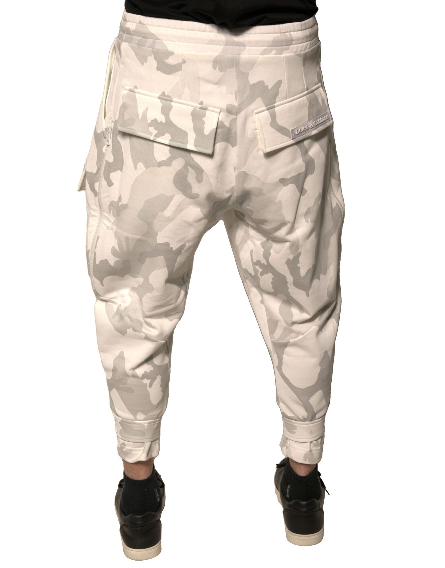 Pantaloni cargo da jogging mimetici bianchi Dolce & Gabbana