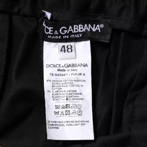 Pantaloni della tuta aderenti elasticizzati in cotone nero Dolce & Gabbana