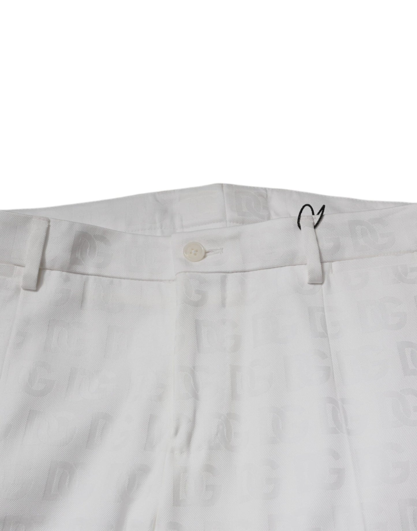 Pantaloni eleganti affusolati in cotone bianco Dolce & Gabbana
