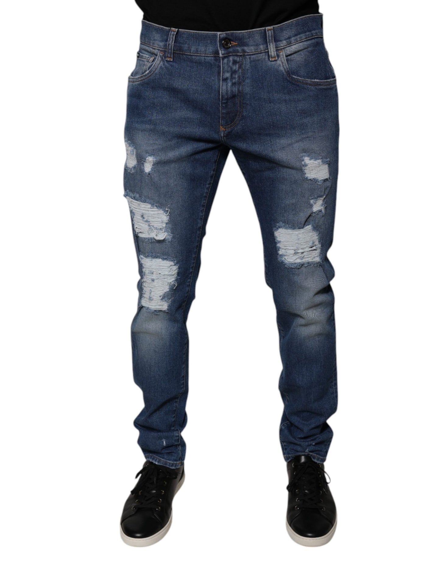Jeans aderenti in cotone blu Dolce & Gabbana