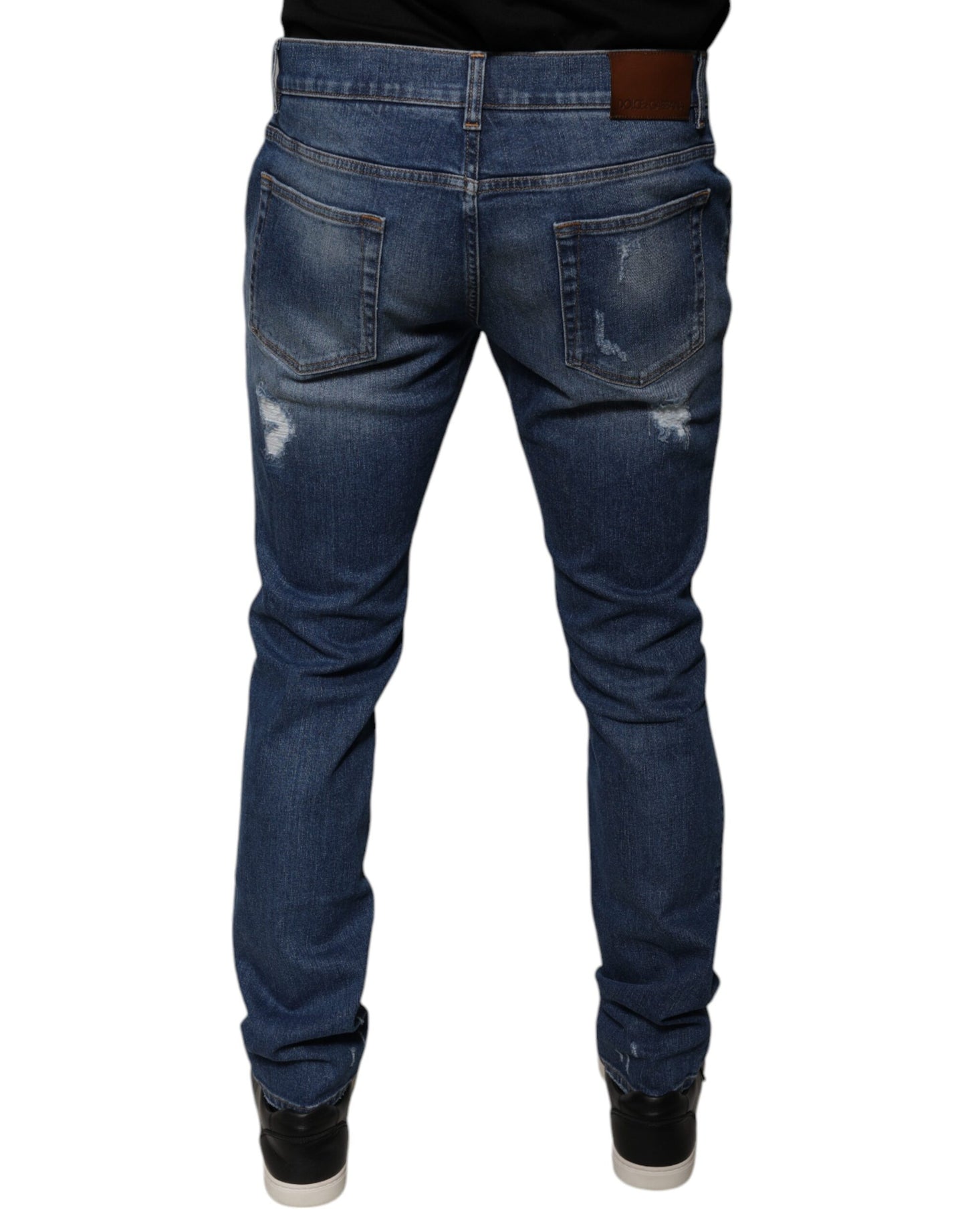 Jeans aderenti in cotone blu Dolce & Gabbana