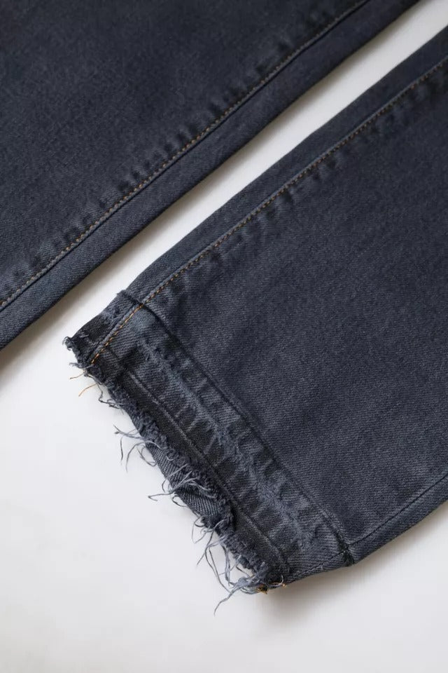 Jeans aderenti in denim di cotone grigio scuro Dolce & Gabbana