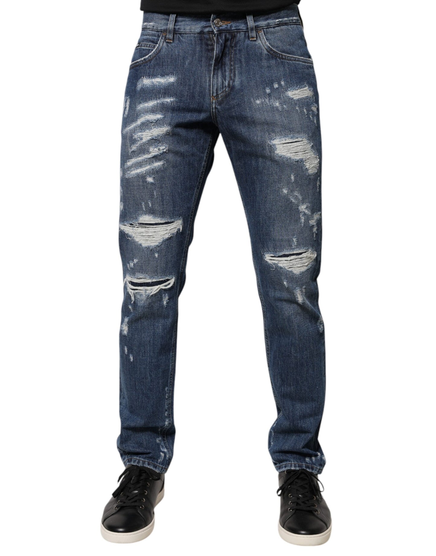 Jeans aderenti in cotone blu Dolce & Gabbana