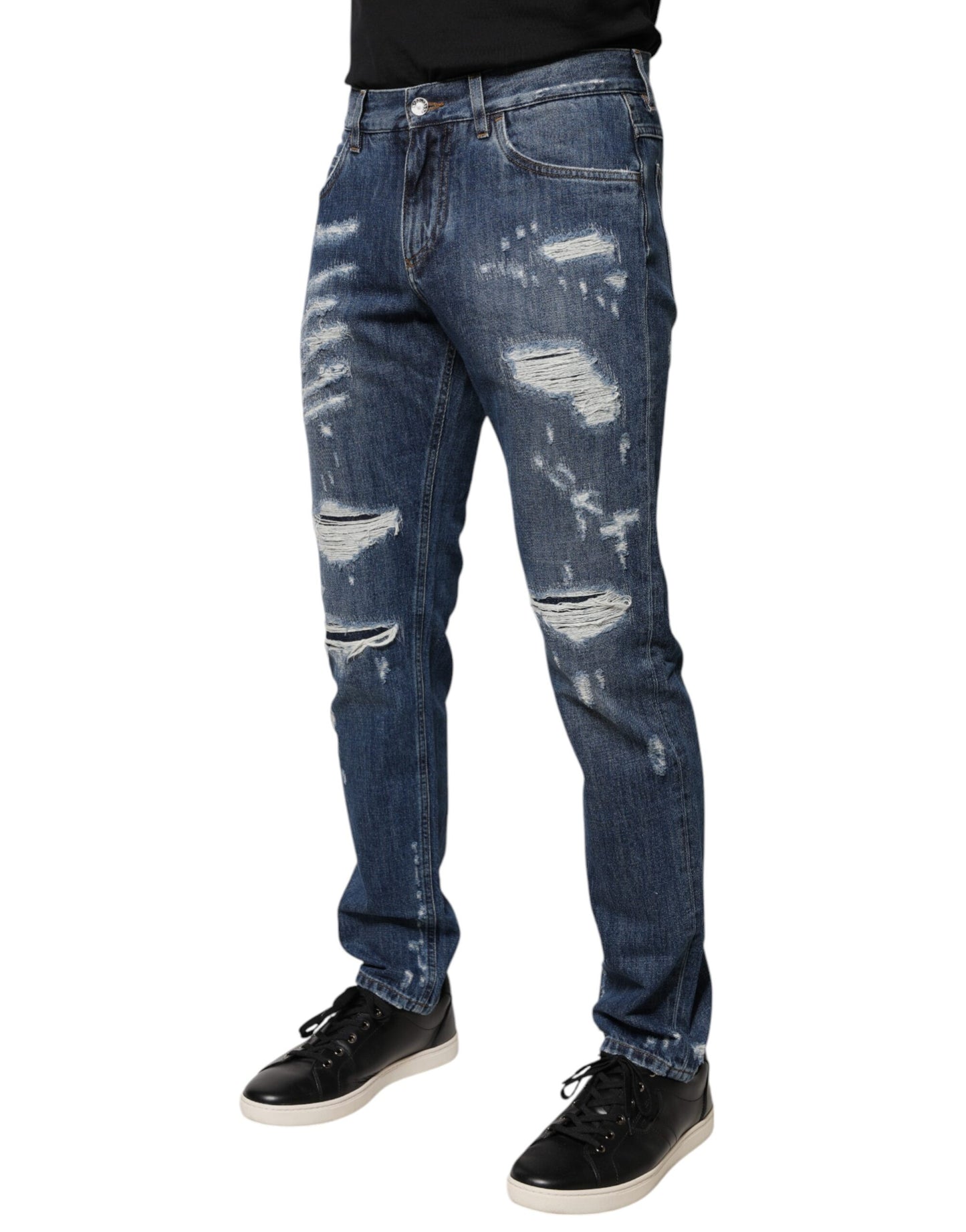 Jeans aderenti in cotone blu Dolce & Gabbana