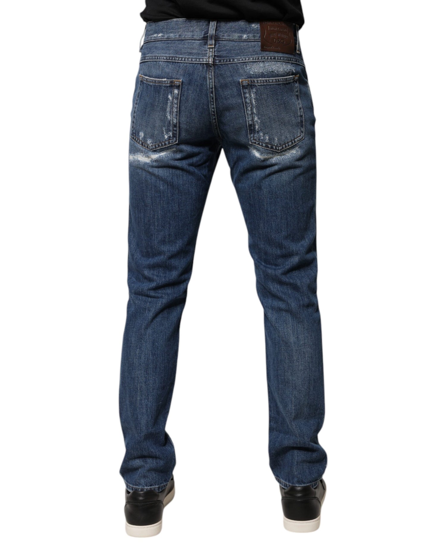 Jeans aderenti in cotone blu Dolce & Gabbana