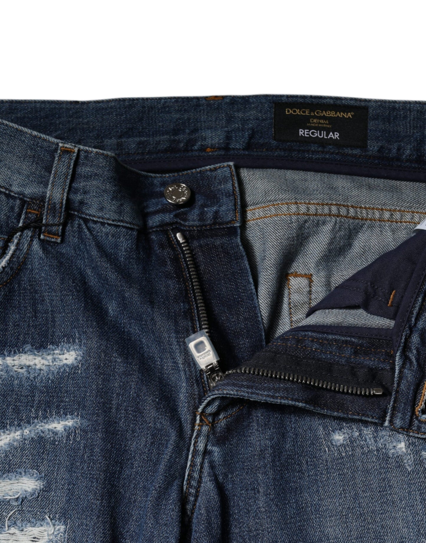 Jeans aderenti in cotone blu Dolce & Gabbana