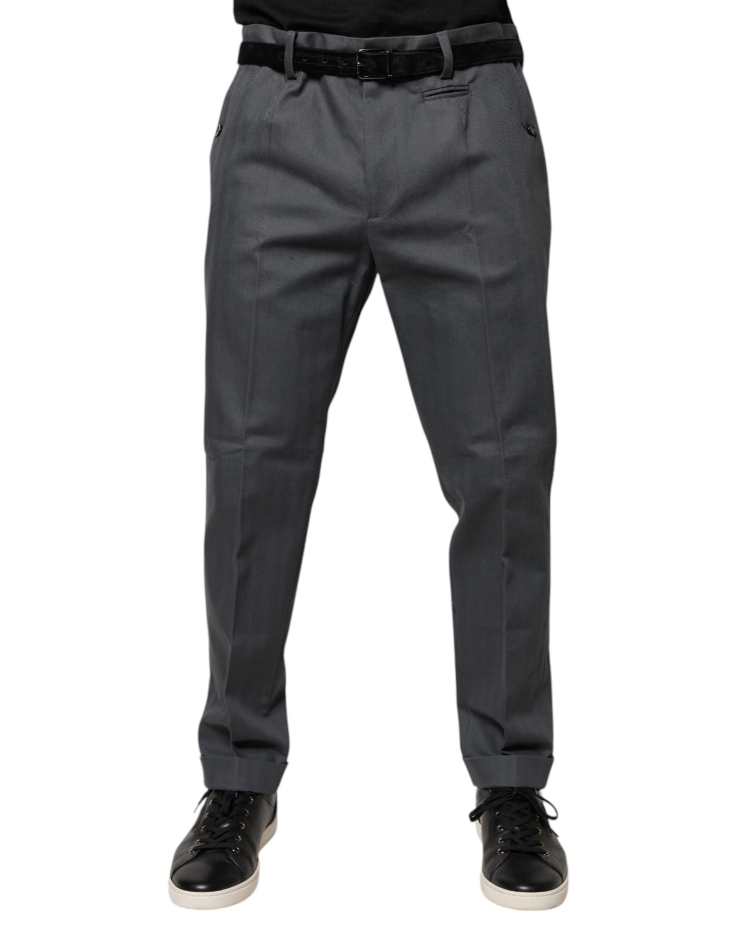 Pantaloni eleganti affusolati grigi Dolce & Gabbana