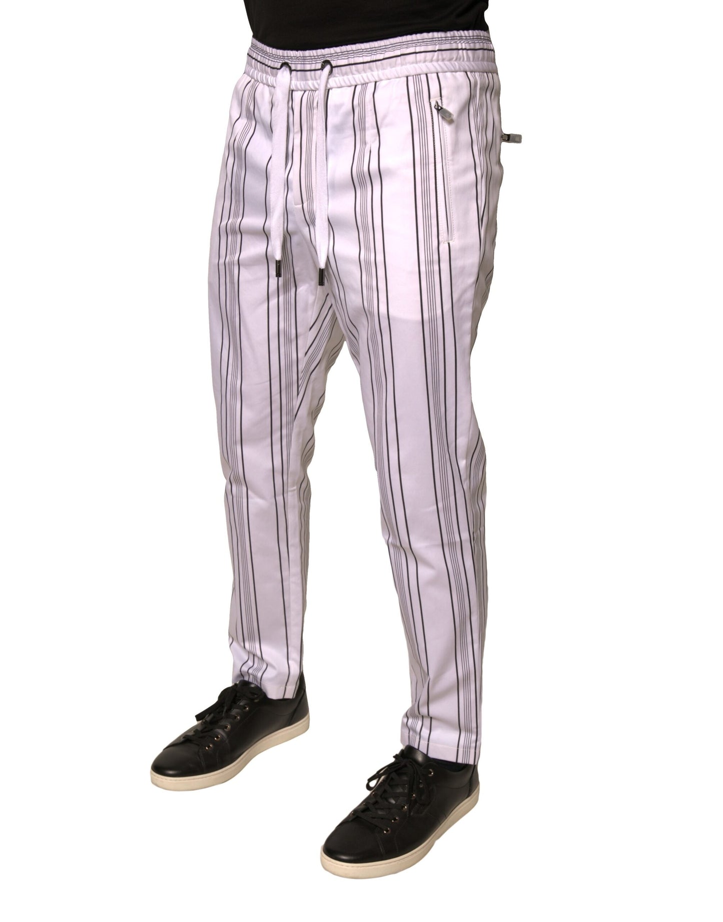Dolce & Gabbana Pantaloni skinny in cotone a righe bianche