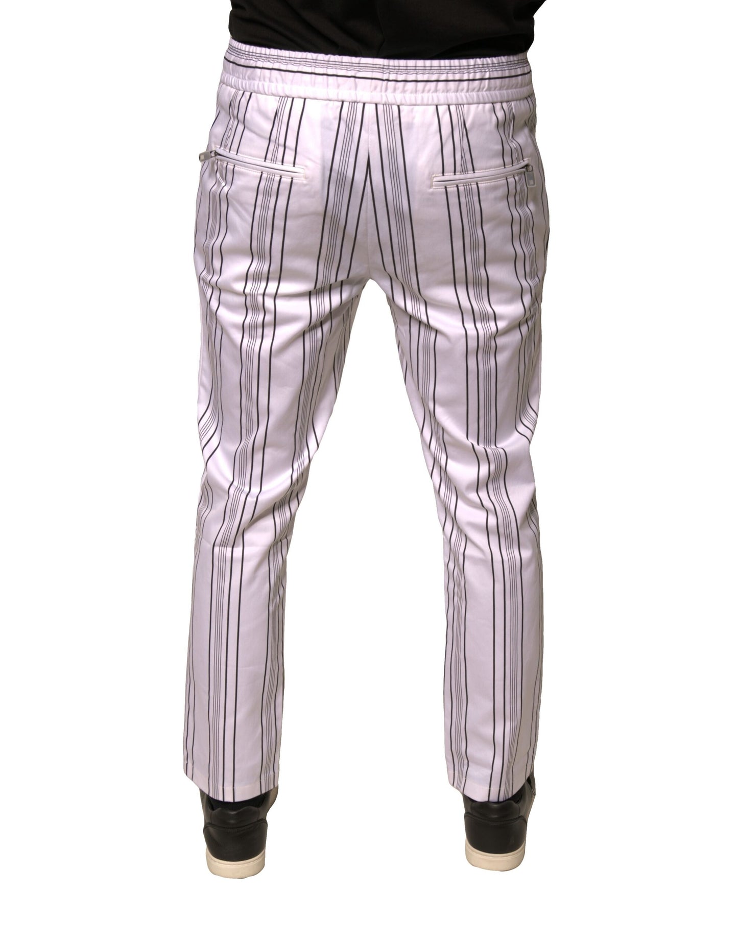 Dolce & Gabbana Pantaloni skinny in cotone a righe bianche