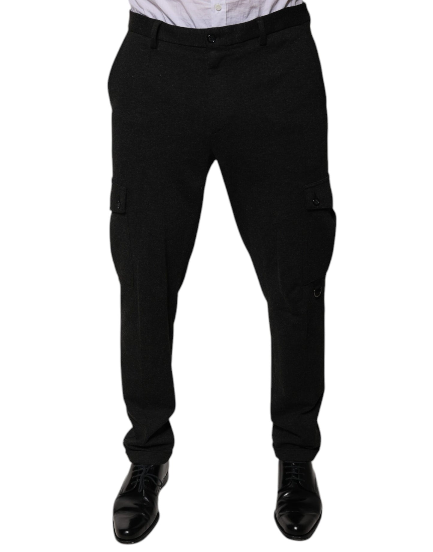 Dolce & Gabbana Nero Viscosa Cargo Uomo Pantaloni Casual