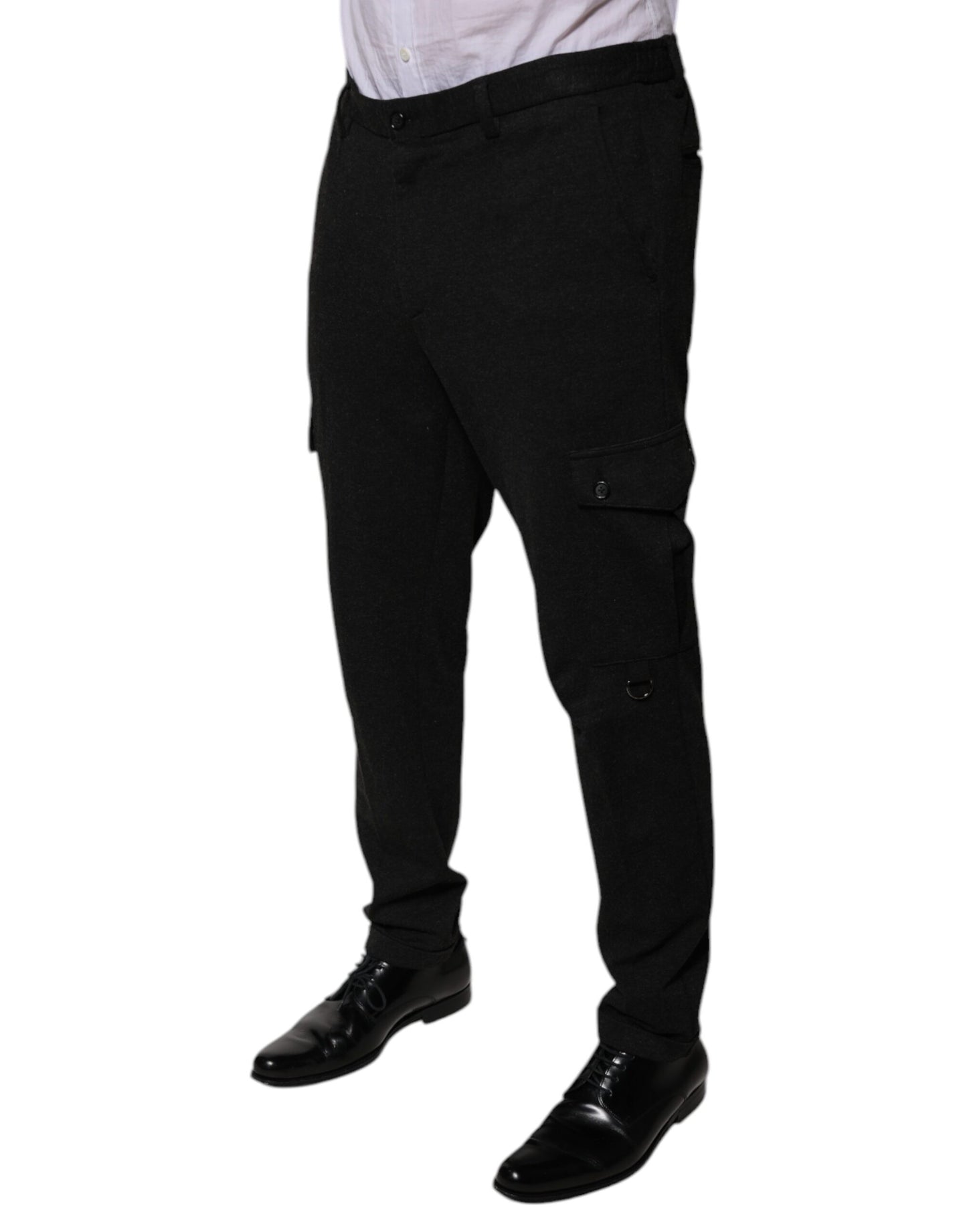 Dolce & Gabbana Nero Viscosa Cargo Uomo Pantaloni Casual