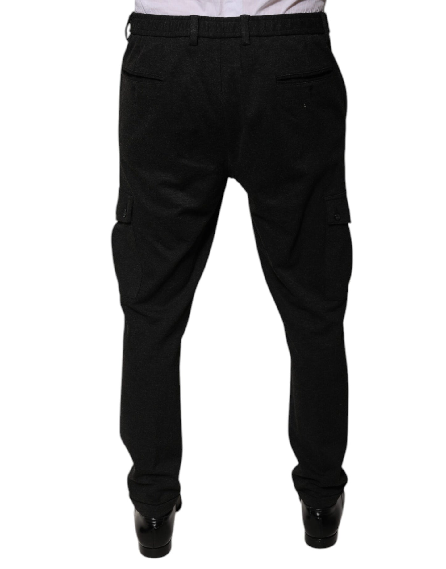 Dolce & Gabbana Nero Viscosa Cargo Uomo Pantaloni Casual