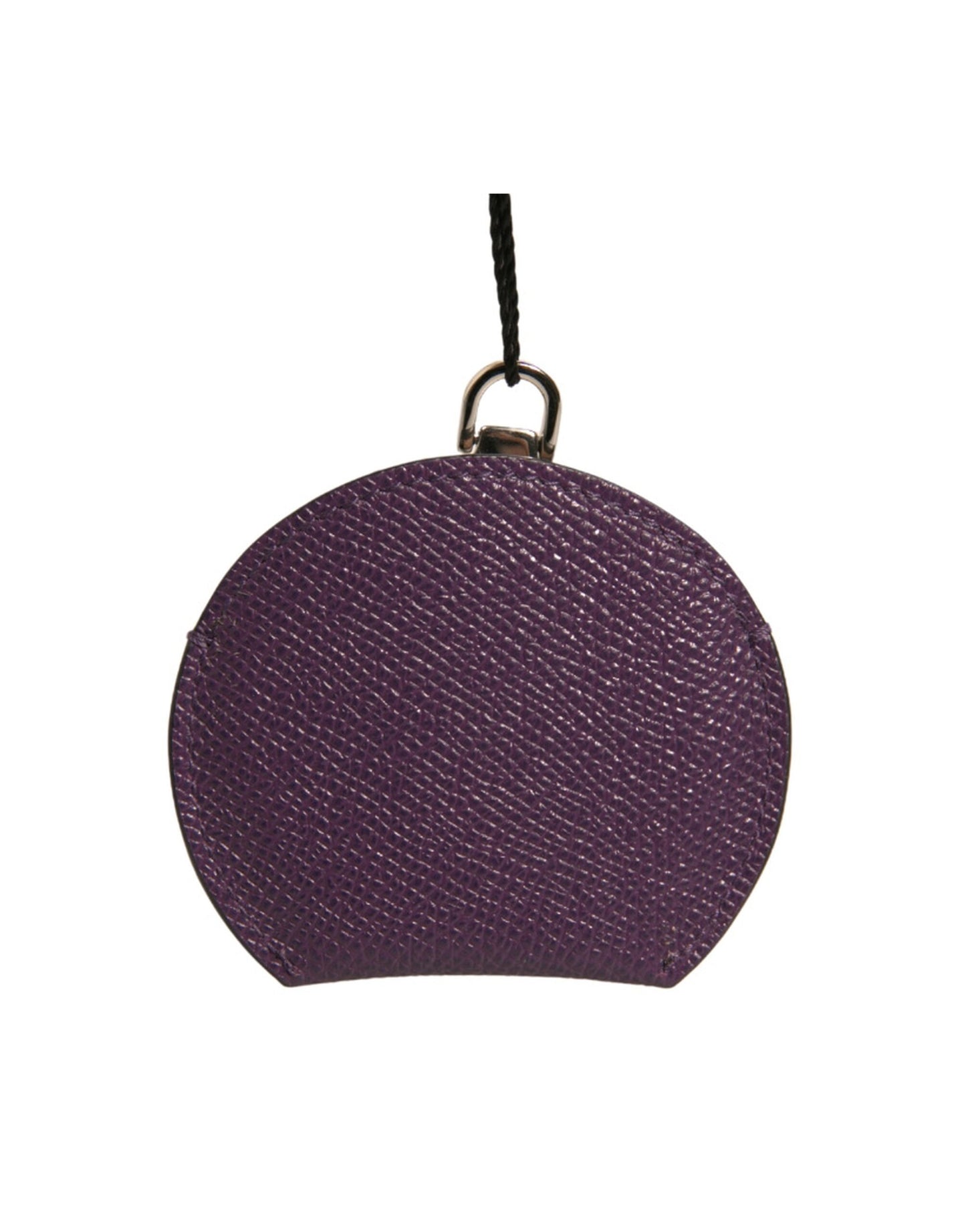 Portaspecchietto rotondo con logo in pelle di vitello viola Dolce & Gabbana