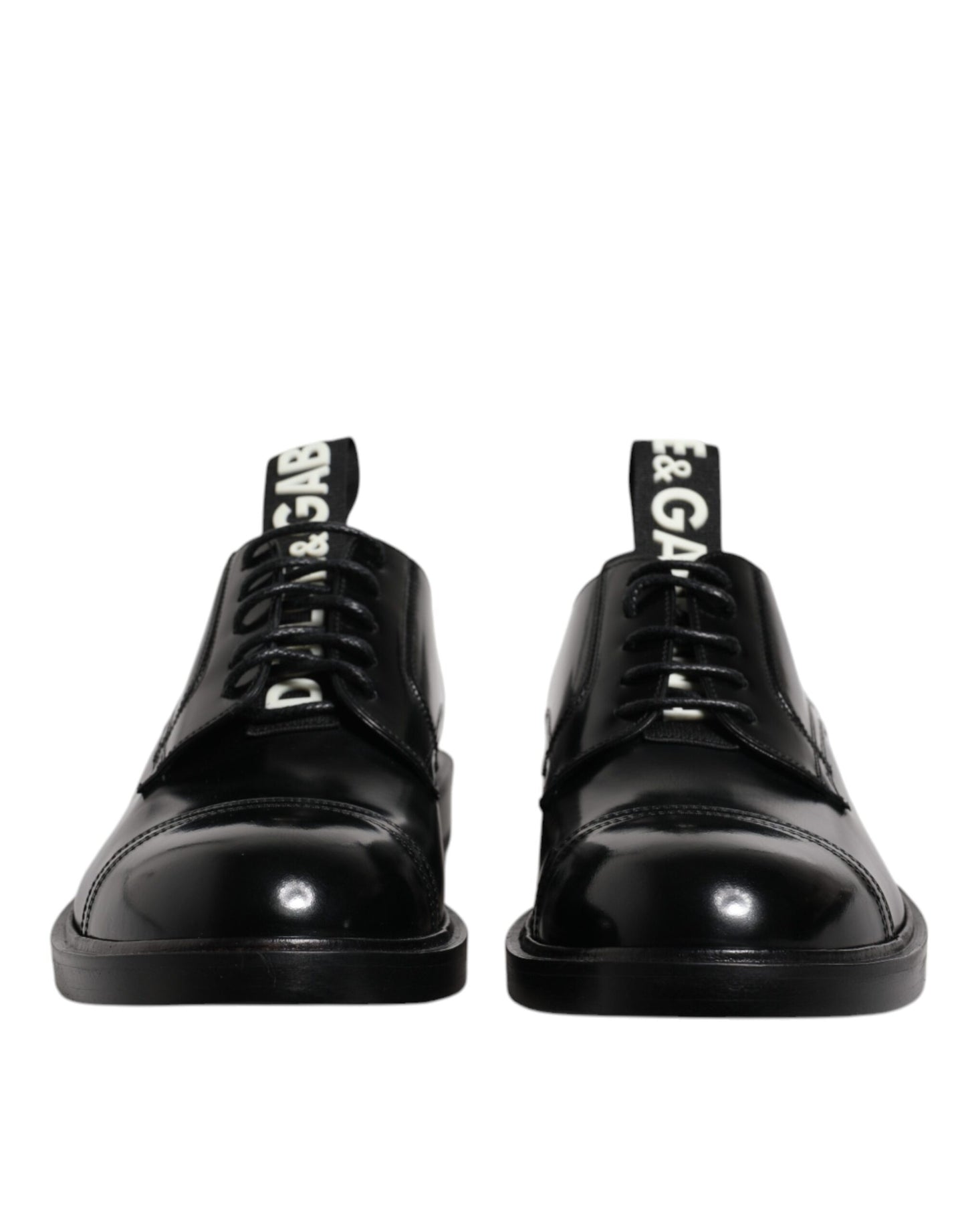 Scarpe eleganti da sera stringate in pelle verniciata nera Dolce & Gabbana
