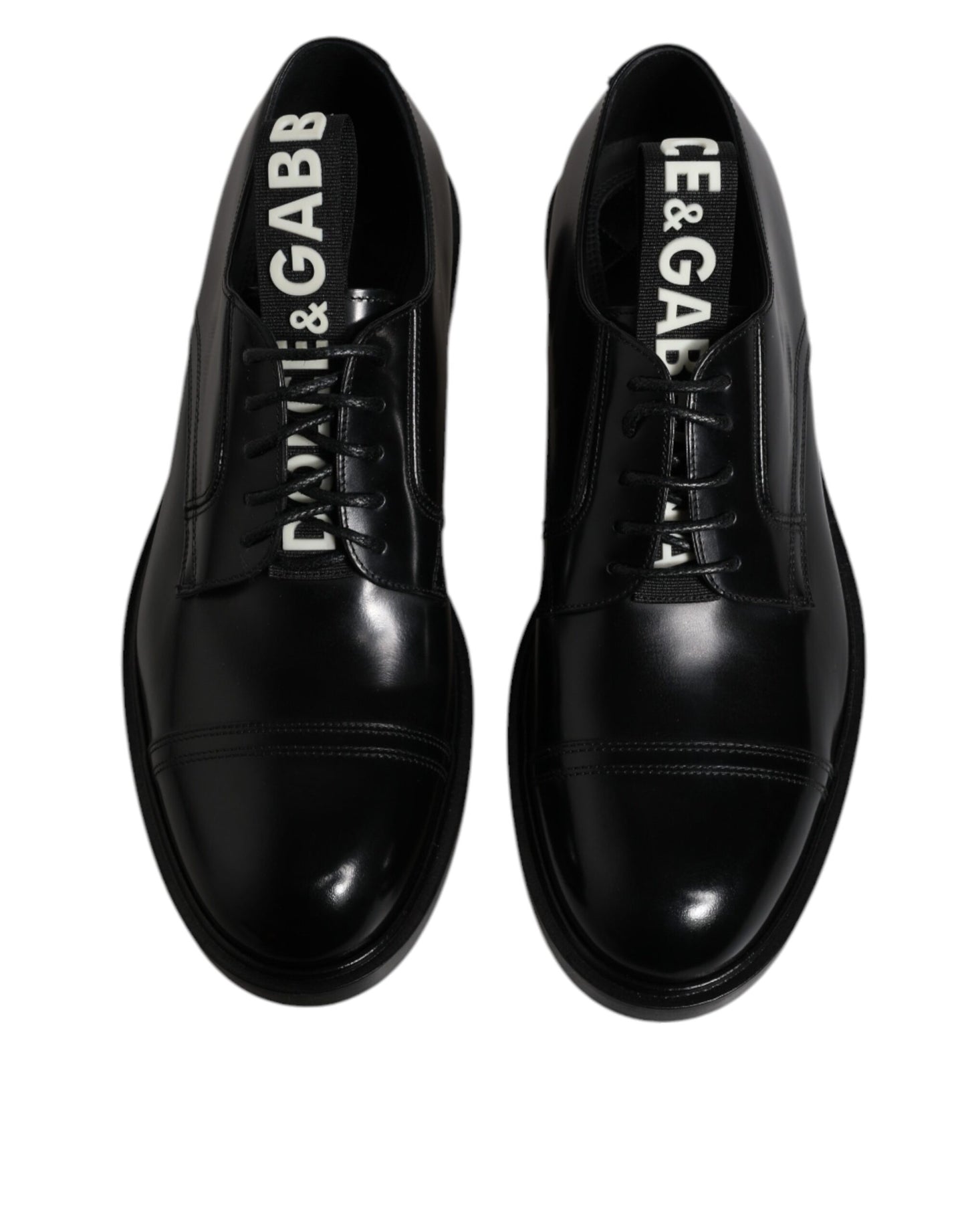 Scarpe eleganti da sera stringate in pelle verniciata nera Dolce & Gabbana