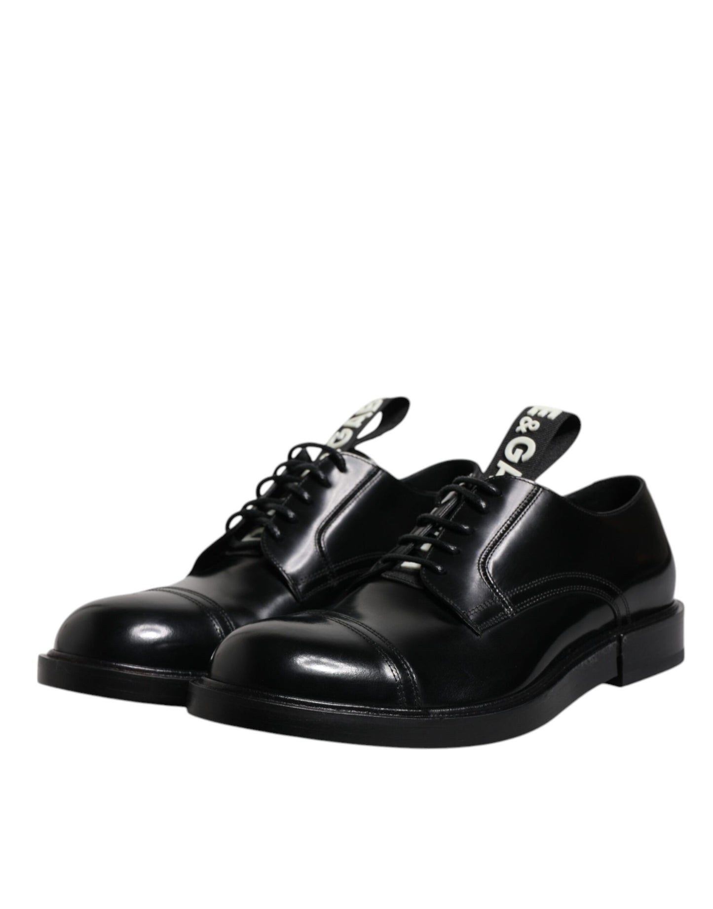 Scarpe eleganti da sera stringate in pelle verniciata nera Dolce & Gabbana