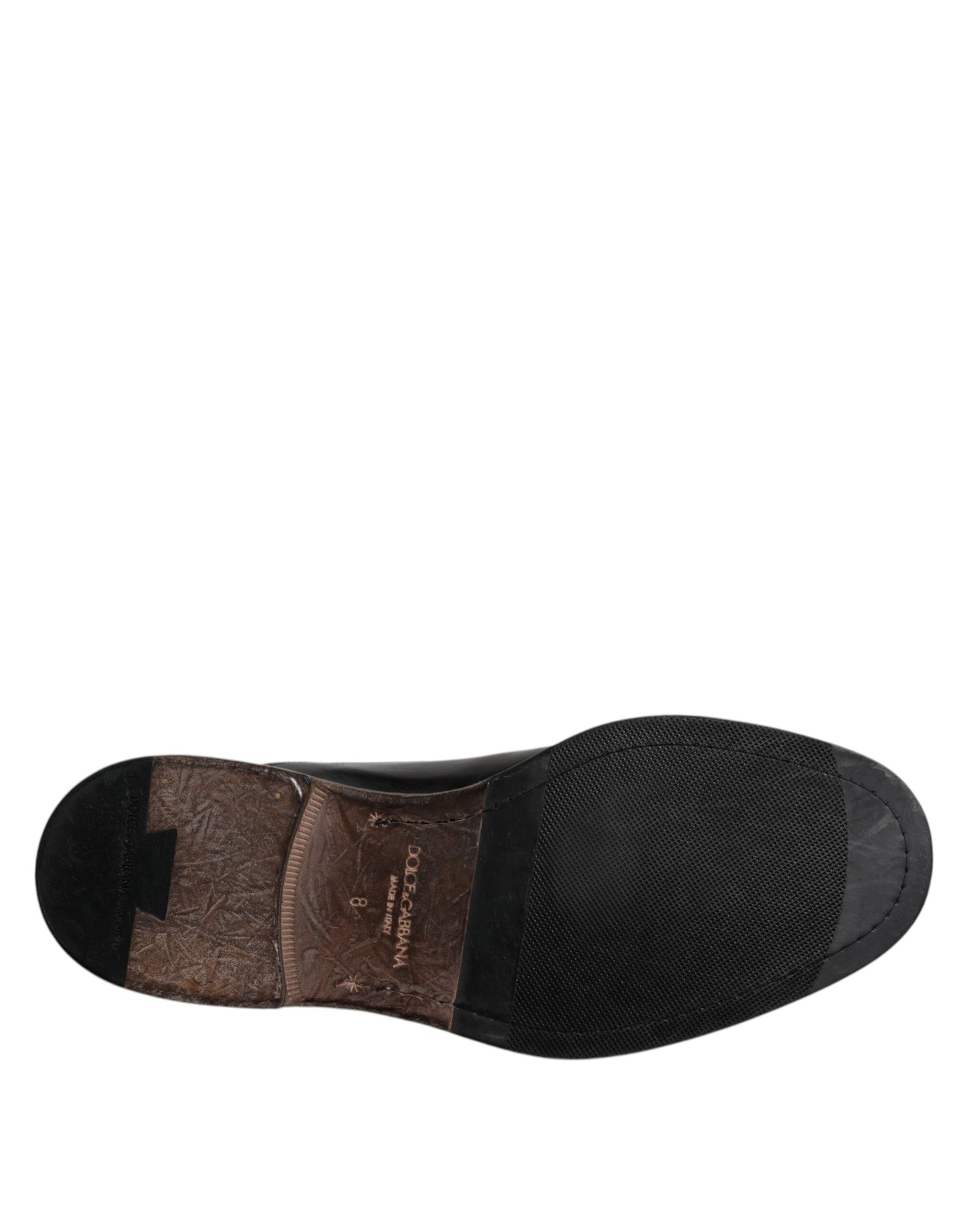 Dolce & Gabbana Scarpe Derby Formali Uomo in Pelle Nera con Lacci