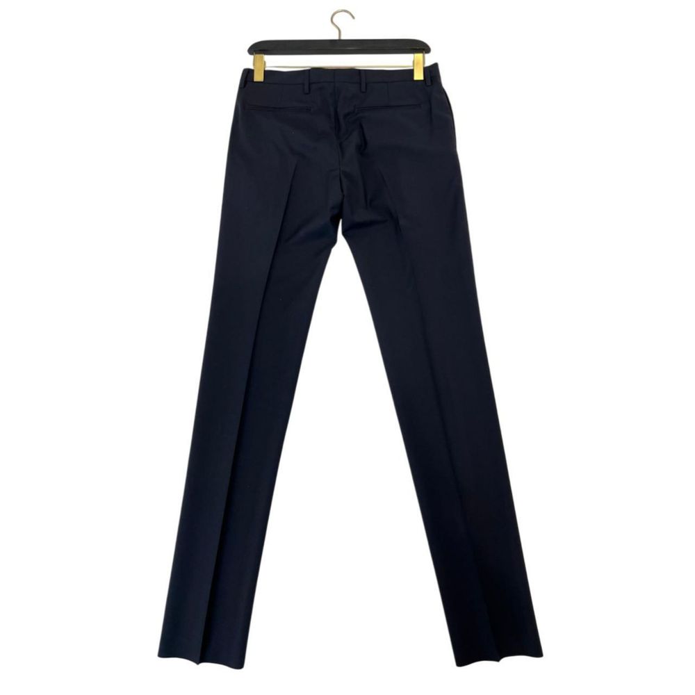 Pantaloni da uomo in lana vergine blu Valentino