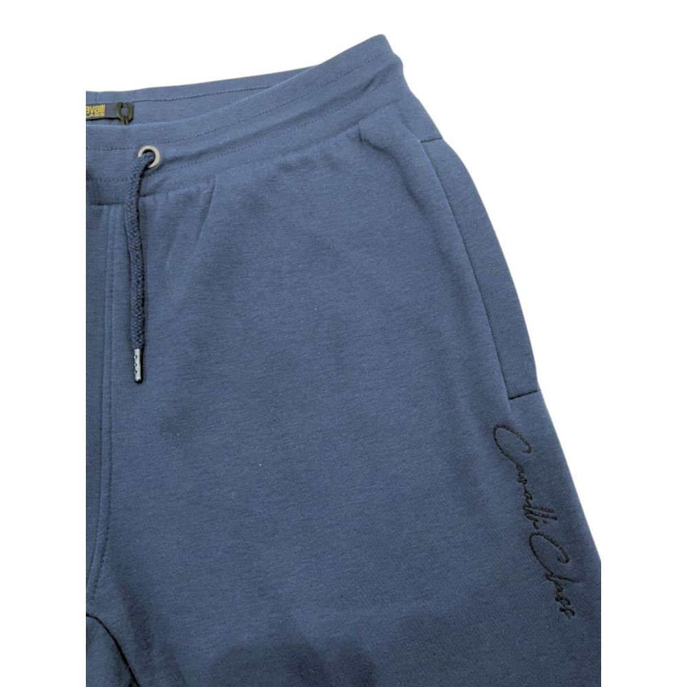 Pantaloni da donna in poliestere blu Cavalli Class