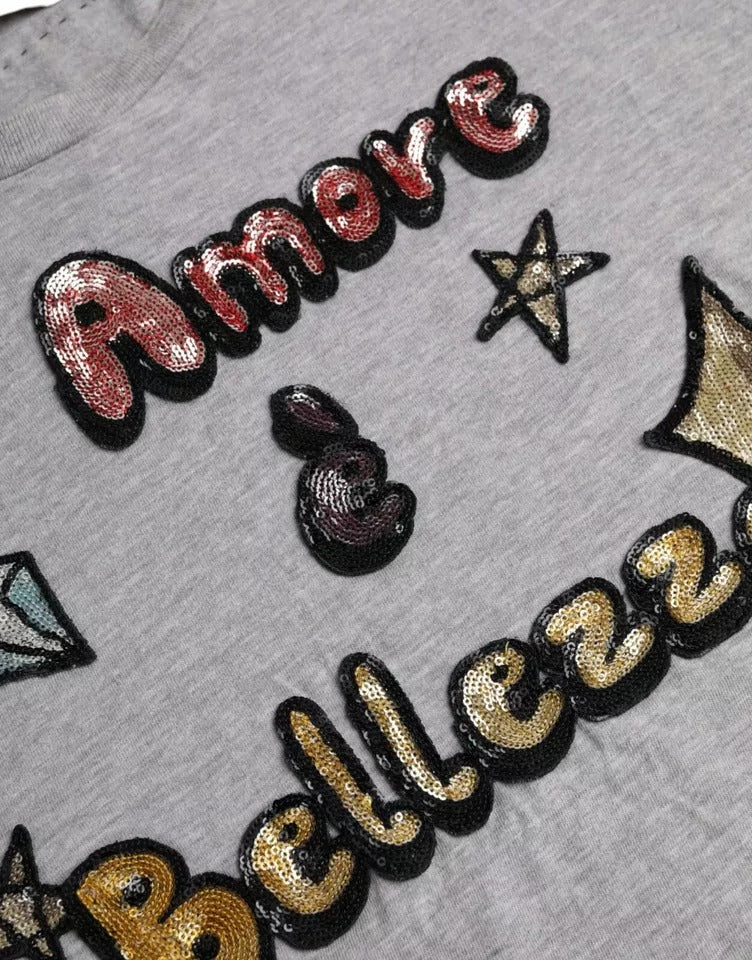 T-shirt L'Amore E'Bellezza di Dolce & Gabbana in cotone grigio