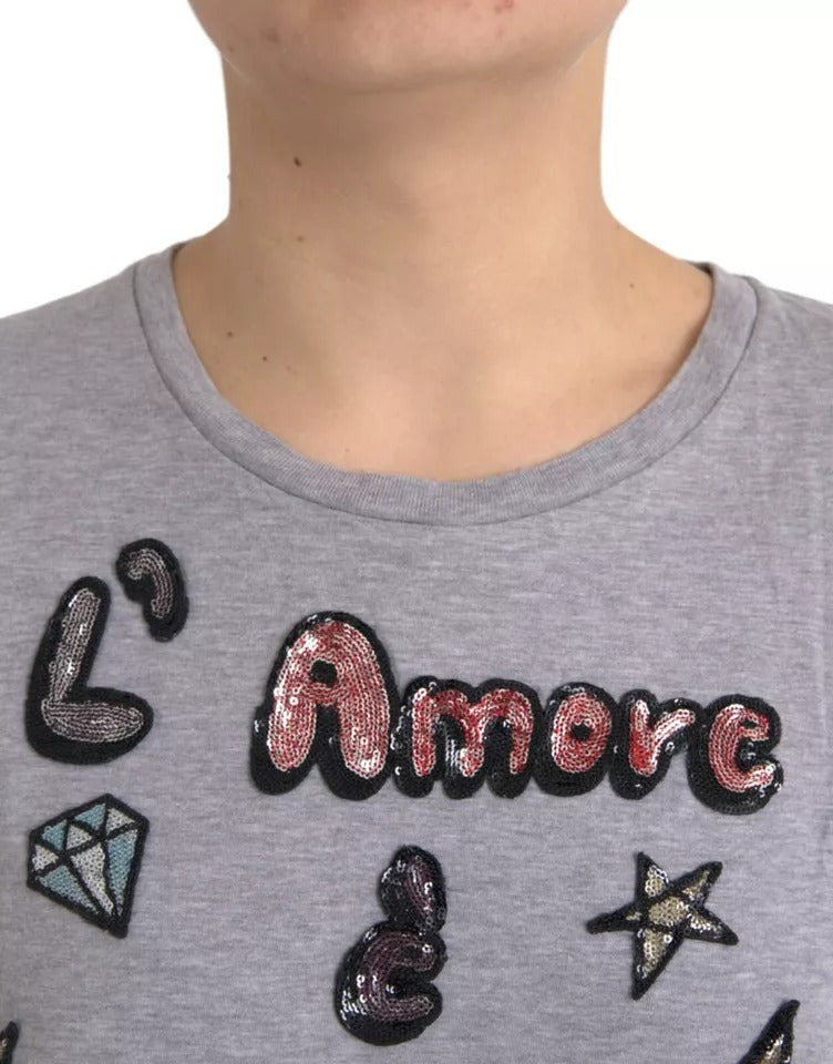 T-shirt L'Amore E'Bellezza di Dolce & Gabbana in cotone grigio