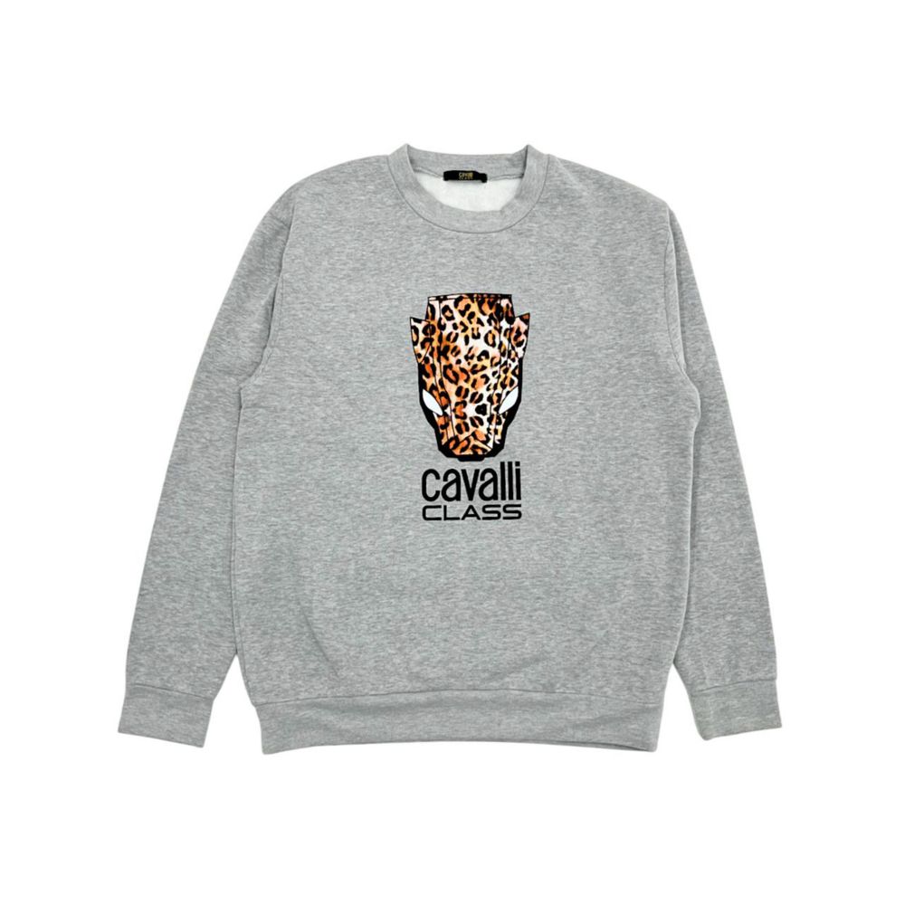Felpa con cappuccio da donna in poliestere grigio Cavalli Class