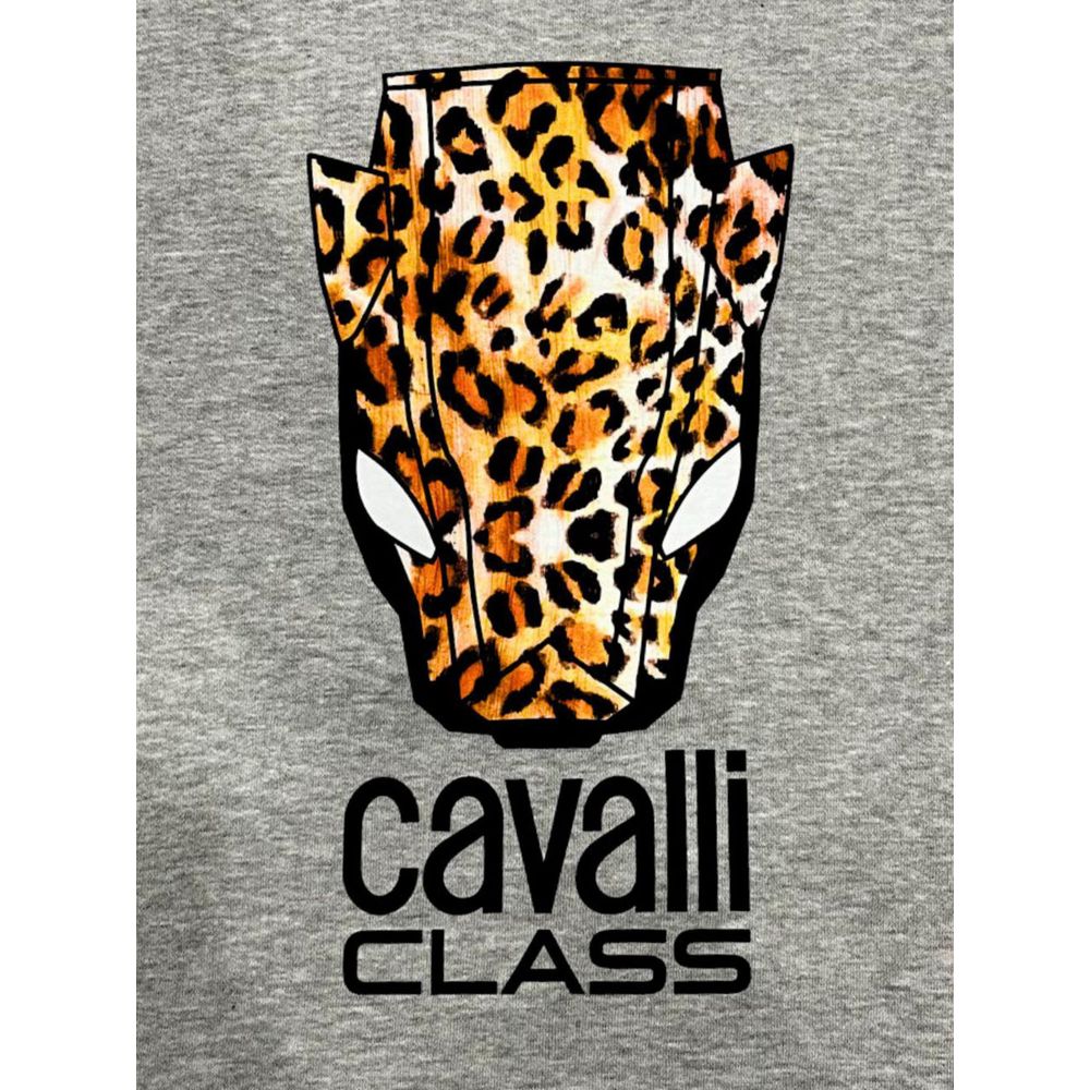 Felpa con cappuccio da donna in poliestere grigio Cavalli Class