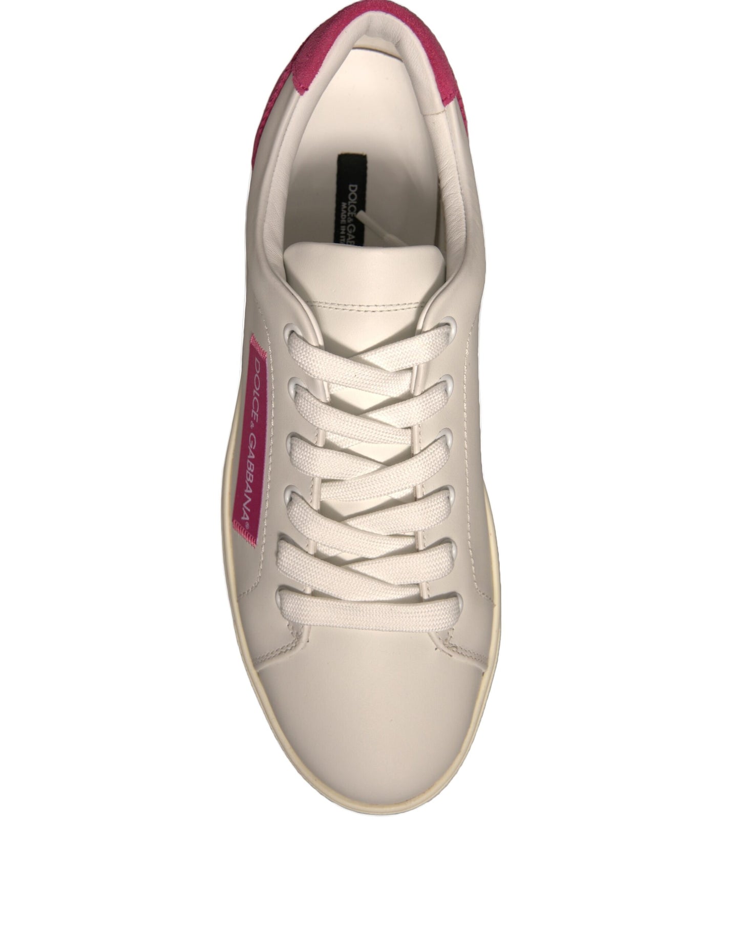 Dolce & Gabbana Scarpe da ginnastica basse in pelle scamosciata bianca