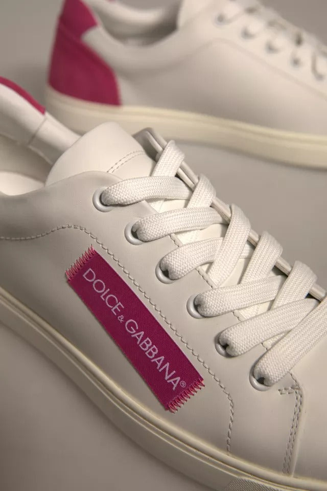 Dolce & Gabbana Scarpe da ginnastica basse in pelle scamosciata bianca