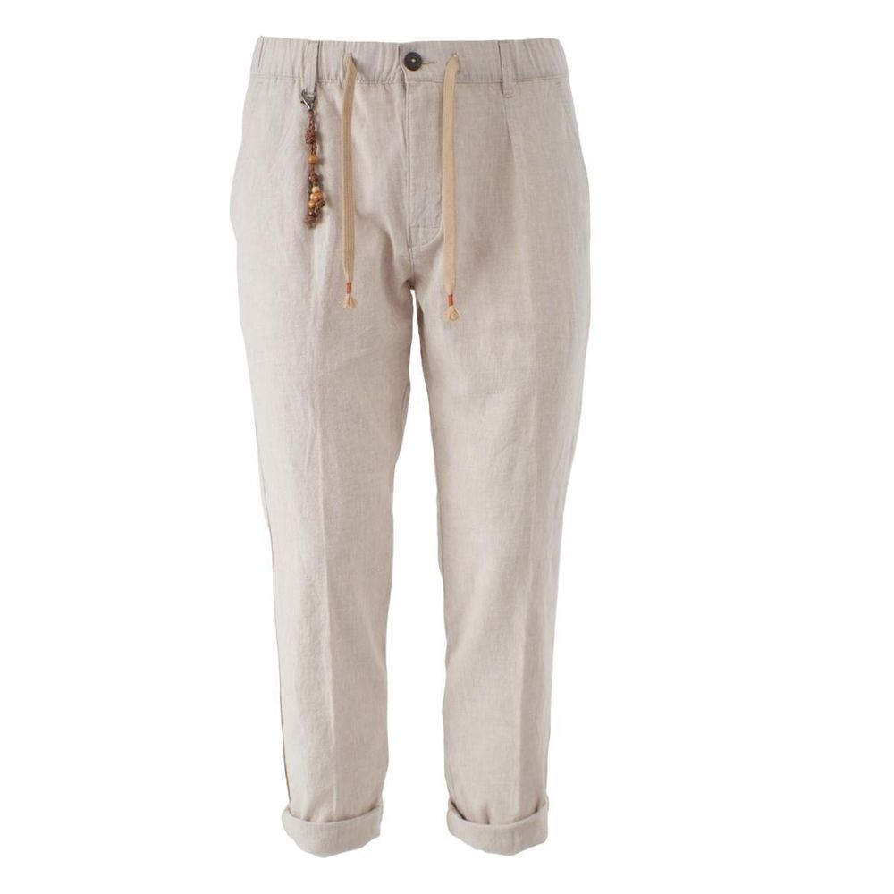Sì Zee Pantaloni da uomo in cotone beige