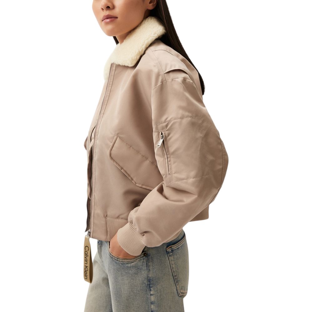 Calvin Klein Jeans Beige Poliestere Giacche e Cappotti
