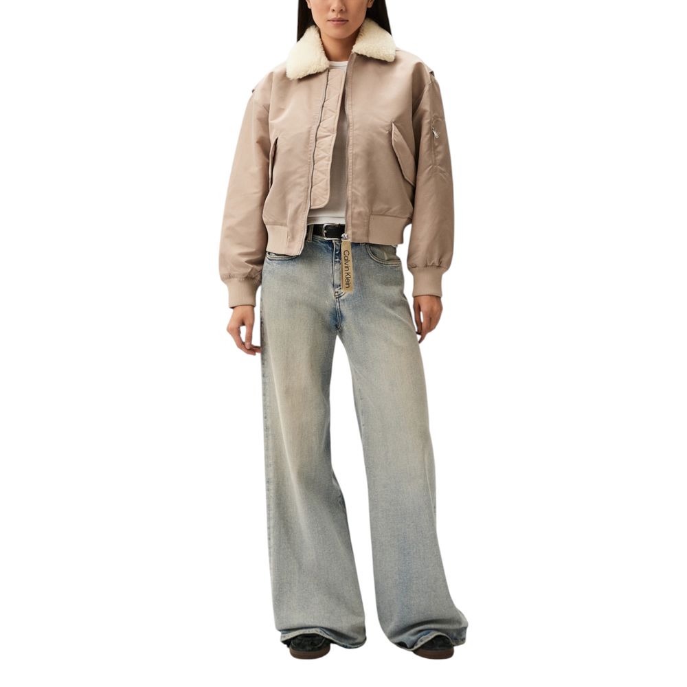 Calvin Klein Jeans Beige Poliestere Giacche e Cappotti