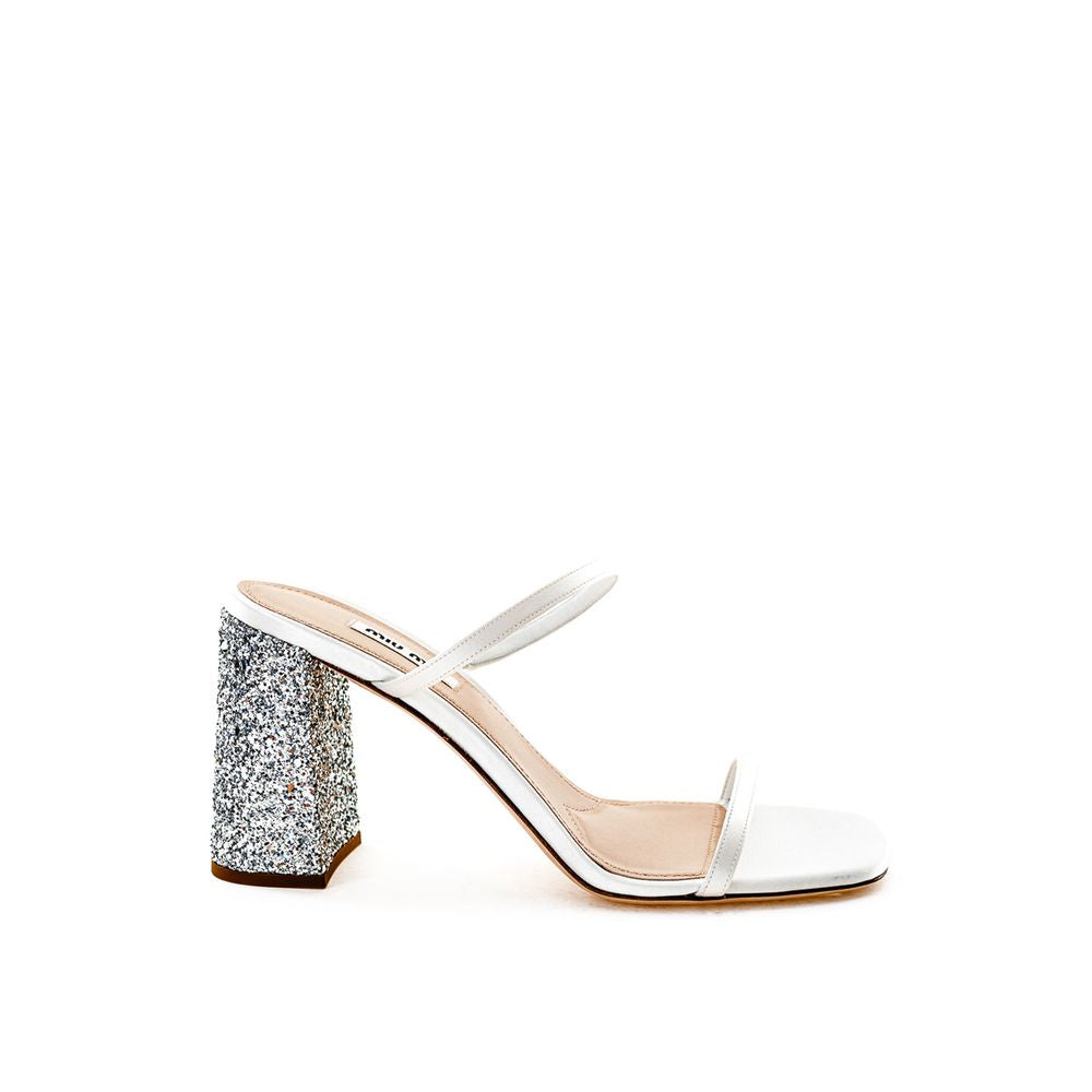 Sandalo in seta bianco Miu Miu