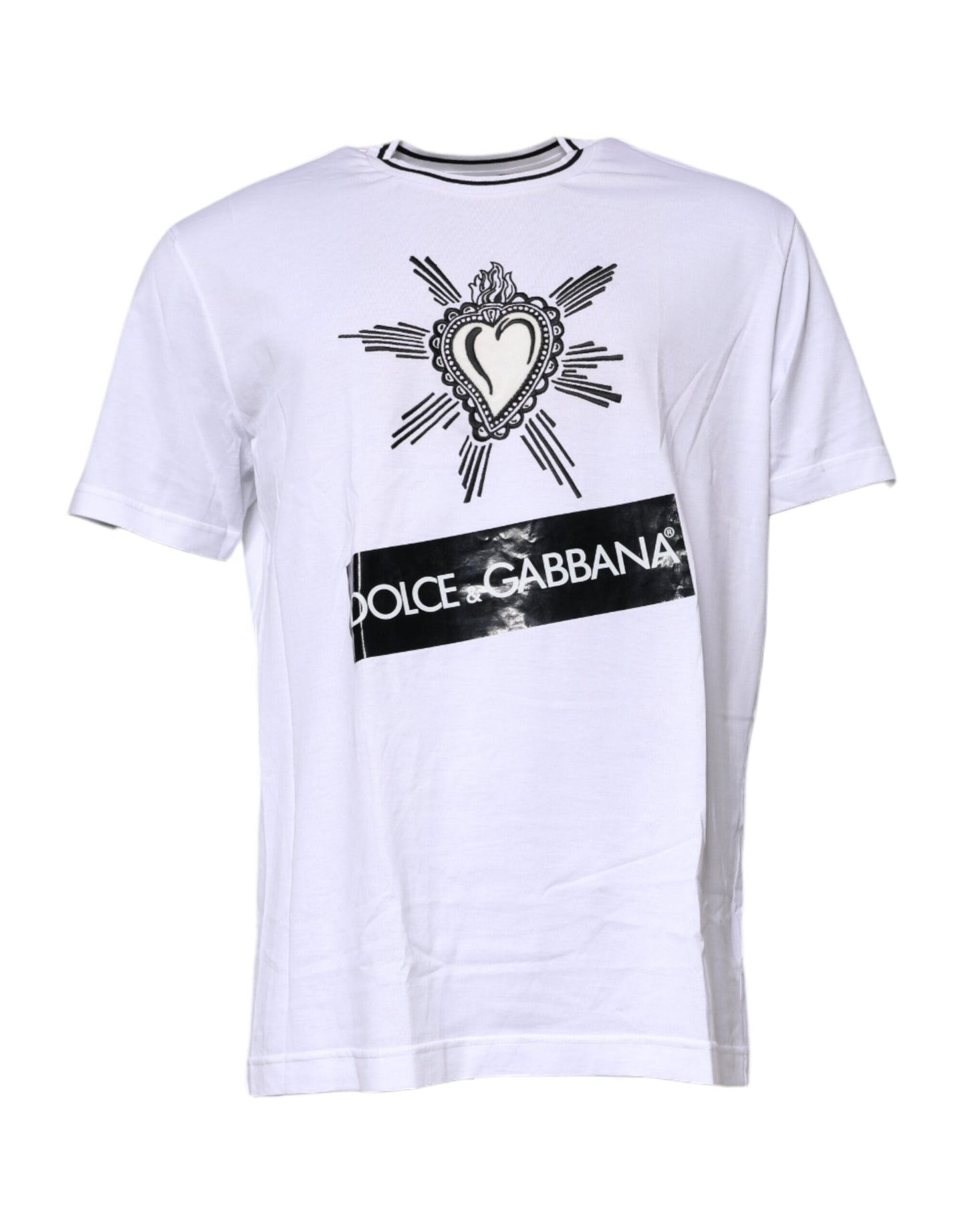 Dolce & Gabbana T-shirt a maniche corte con cuore sacro bianco