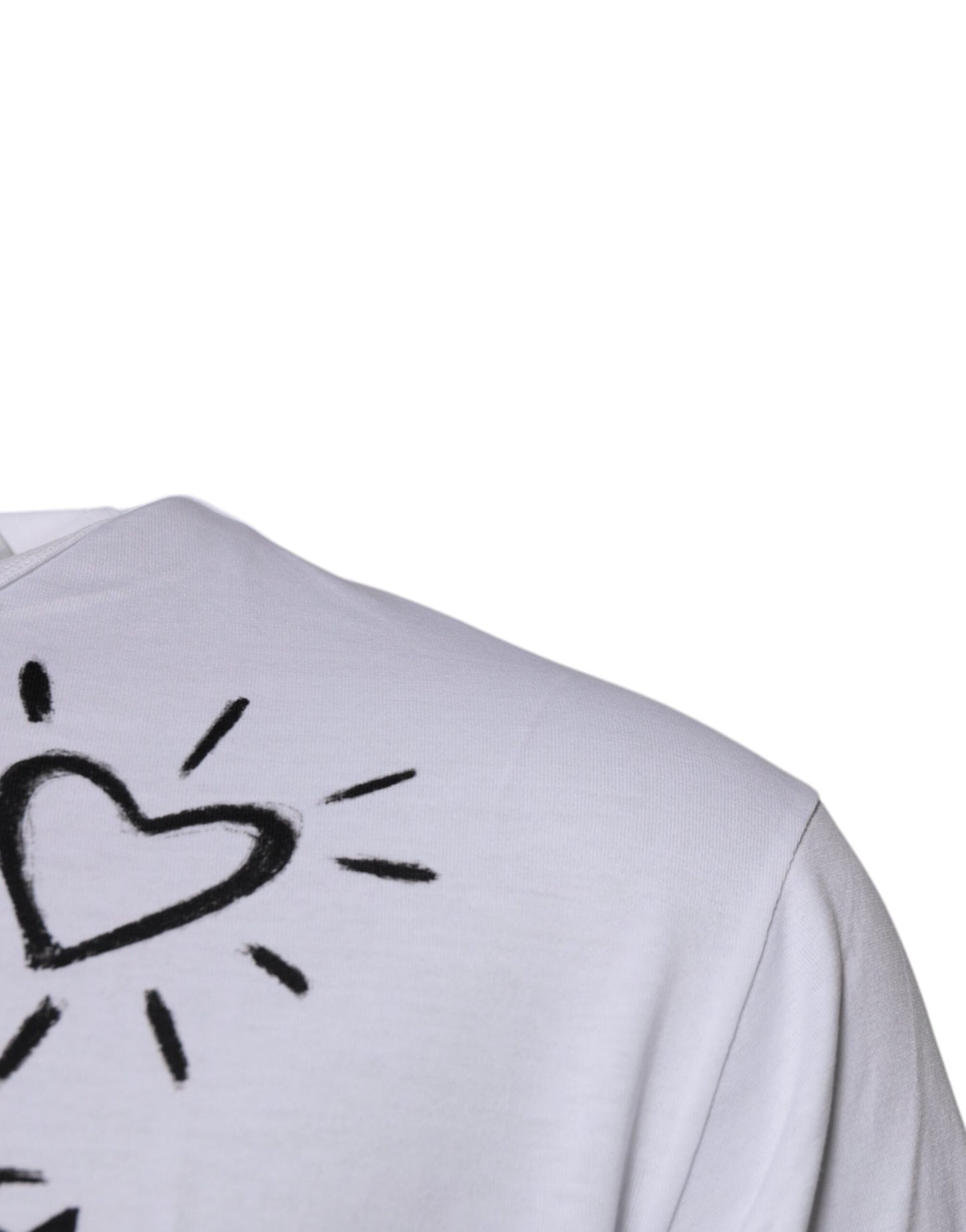 Dolce & Gabbana T-shirt girocollo in cotone con stampa floreale bianca