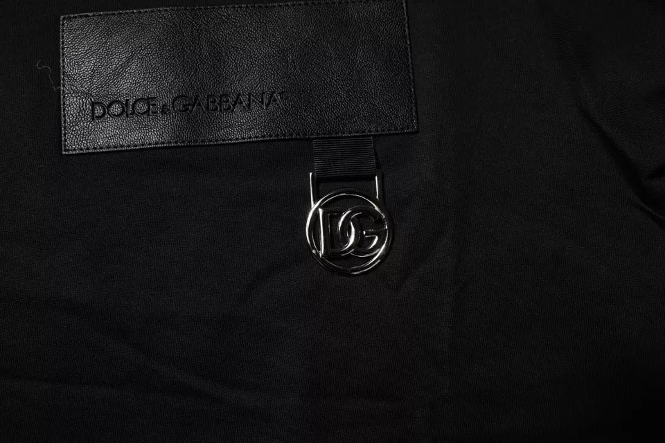 Dolce & Gabbana T-shirt girocollo in cotone con logo nero